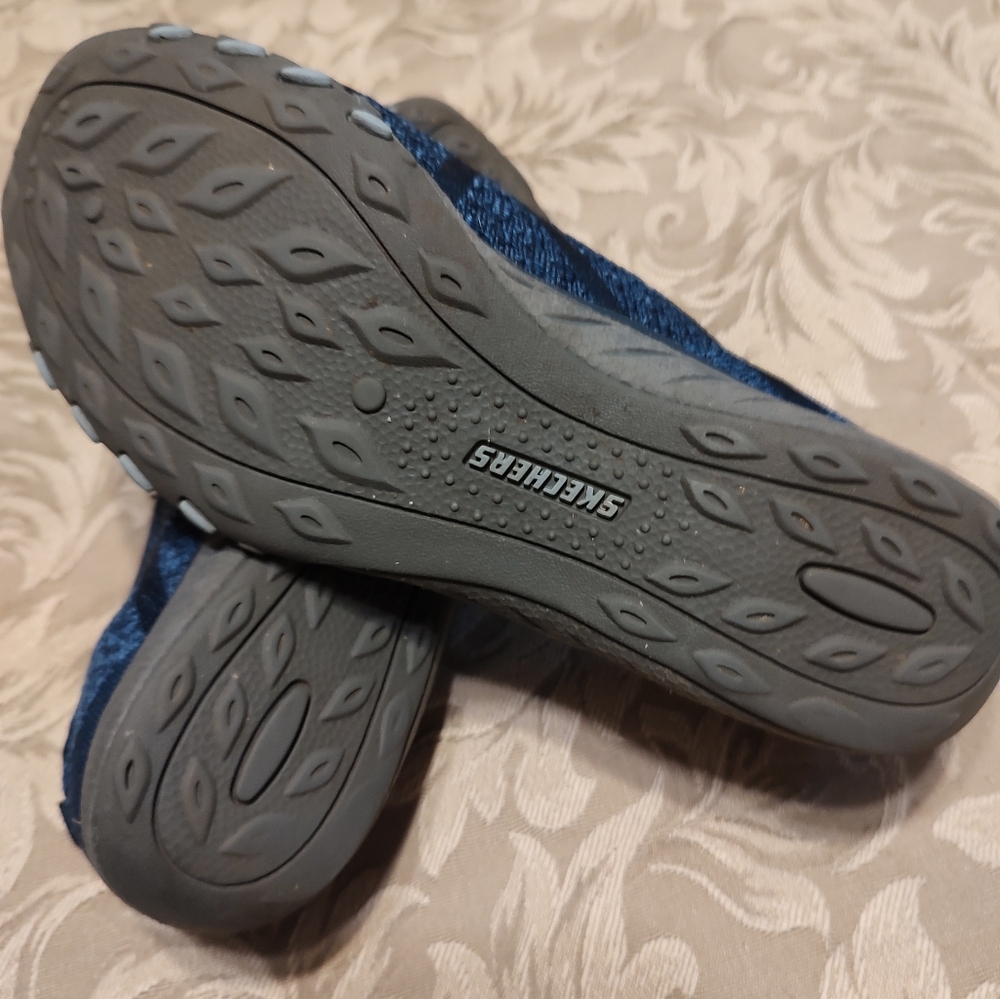 👣 Super Comfy Navy Blue Skechers Toggle Pull On Sneakers Tennis Shoes - 7.5M - Picture 7 of 9